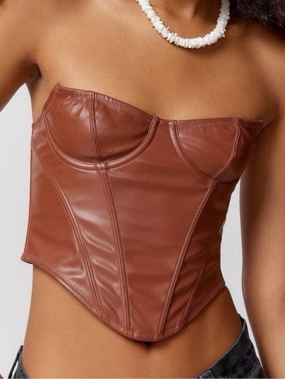 Urban Outfitters Out From Under Osanna Faux Leather Corset Size SP